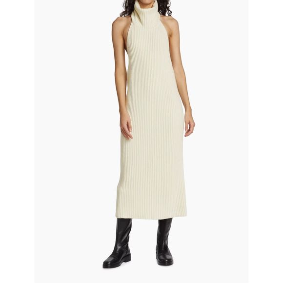Piece of White Estelle Wool Halter Sweaterdress - Picture 1 of 10